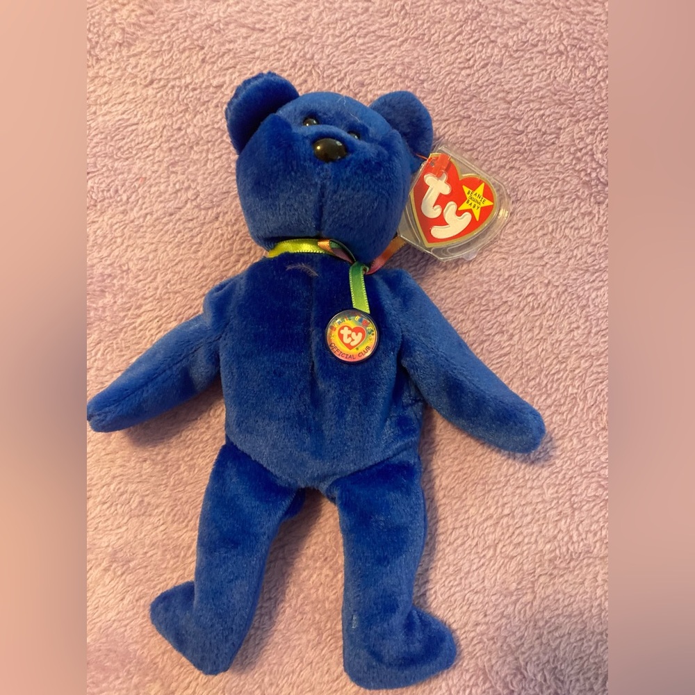 TY BEANIE BABY Blue Bear, WITH TAGS